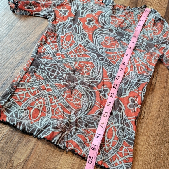 Red Black Fully Mesh Top - Picture 4 of 4